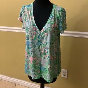 Lily Pulitzer palm beach shirt size Large